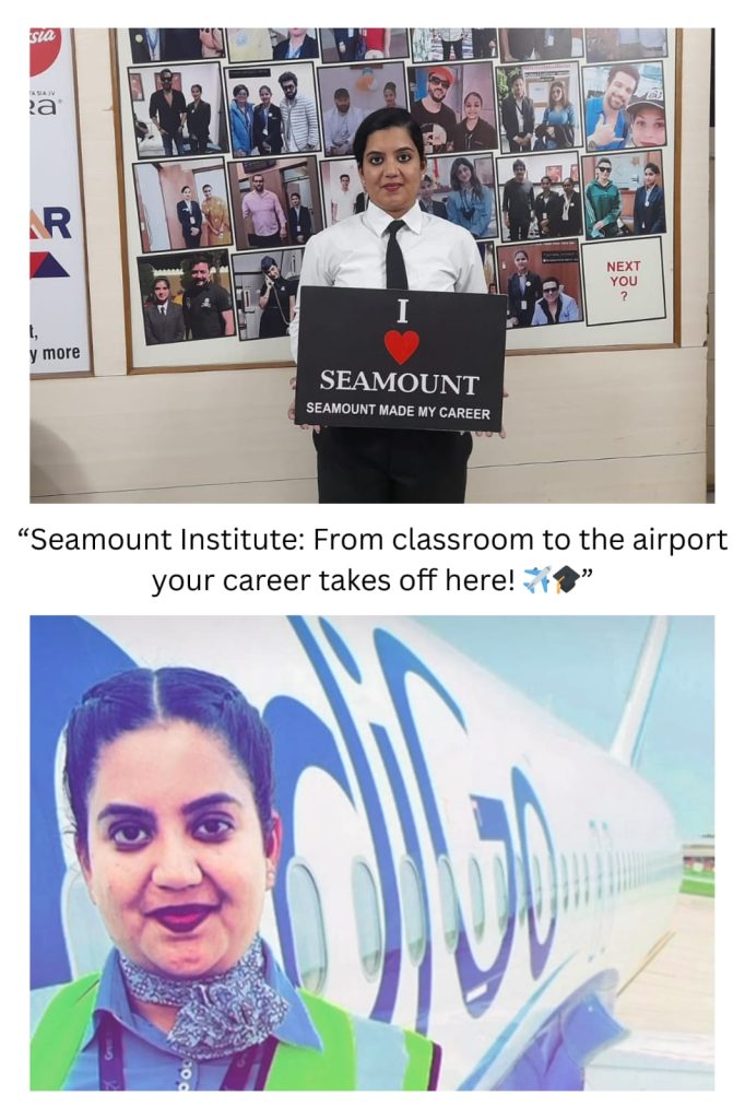 Before and after placement of air hostess student from Seamount Institute